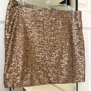 Champagne bodycon sequin mini skirt